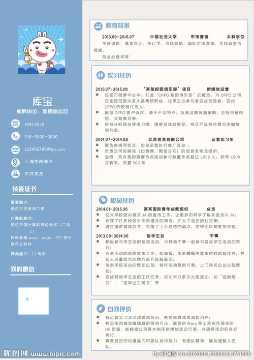 新媒體運營(yíng)的簡(jiǎn)歷模板(新媒體運營(yíng)電子簡(jiǎn)歷模板)