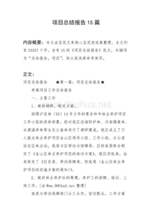 項目總結報告大全(項目總結報告范文大全)