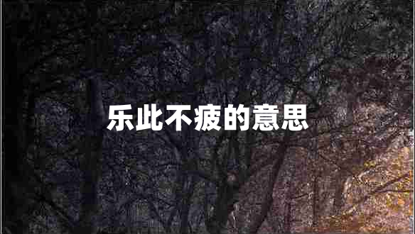 樂(lè )此不疲的意思