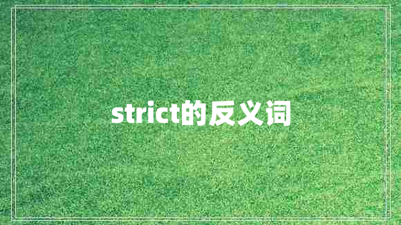 strict的反義詞 strict的反義詞