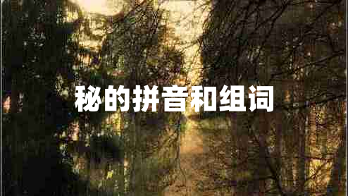 秘的拼音和組詞