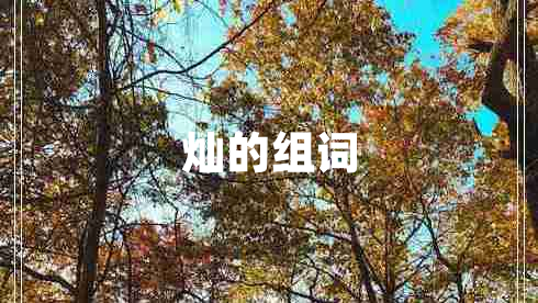 燦的組詞 燦的組詞