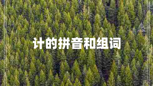 計的拼音和組詞