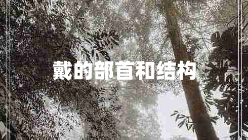 戴的部首和結構