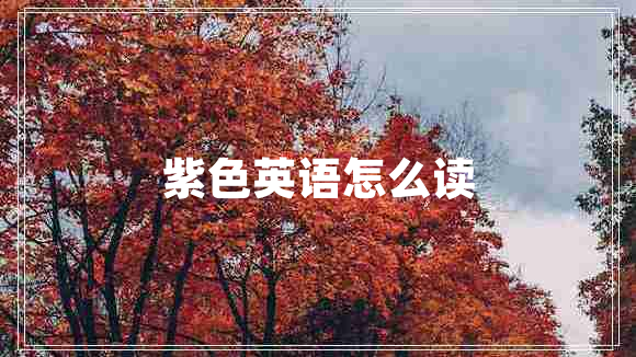 紫色英語(yǔ)怎么讀