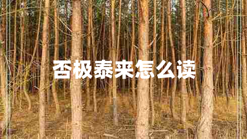 否極泰來(lái)怎么讀