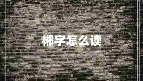 郴字怎么讀