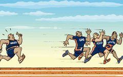 校園運動(dòng)會(huì )迎面接力的作文