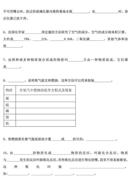 九級化學(xué)基礎知識題